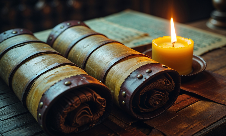 Spiritual wisdom manuscripts representing divine gratitude.