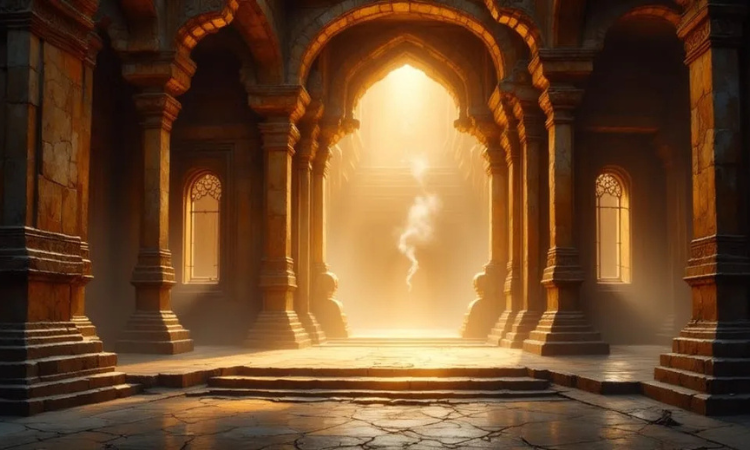 Temple interior representing sacred stillness and presence.
