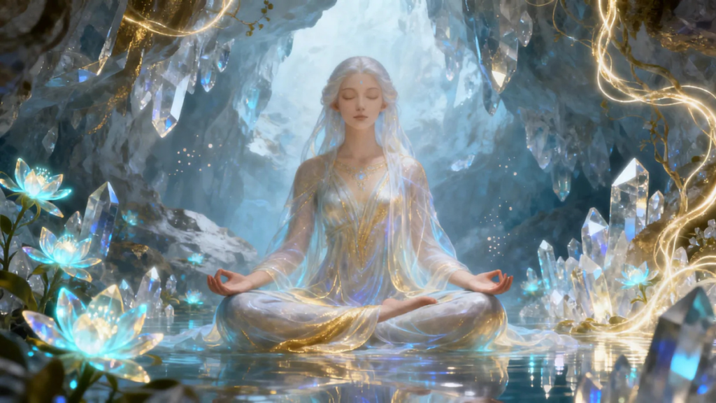 Crystal cave meditation serenity