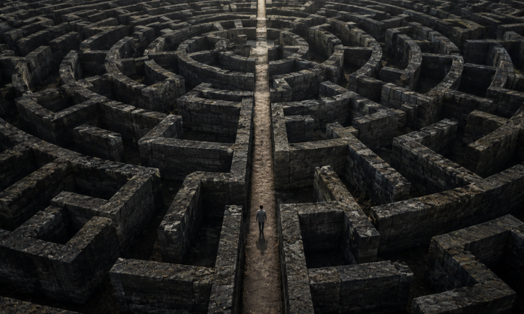observer consciousness noticing patterns while lost in thought